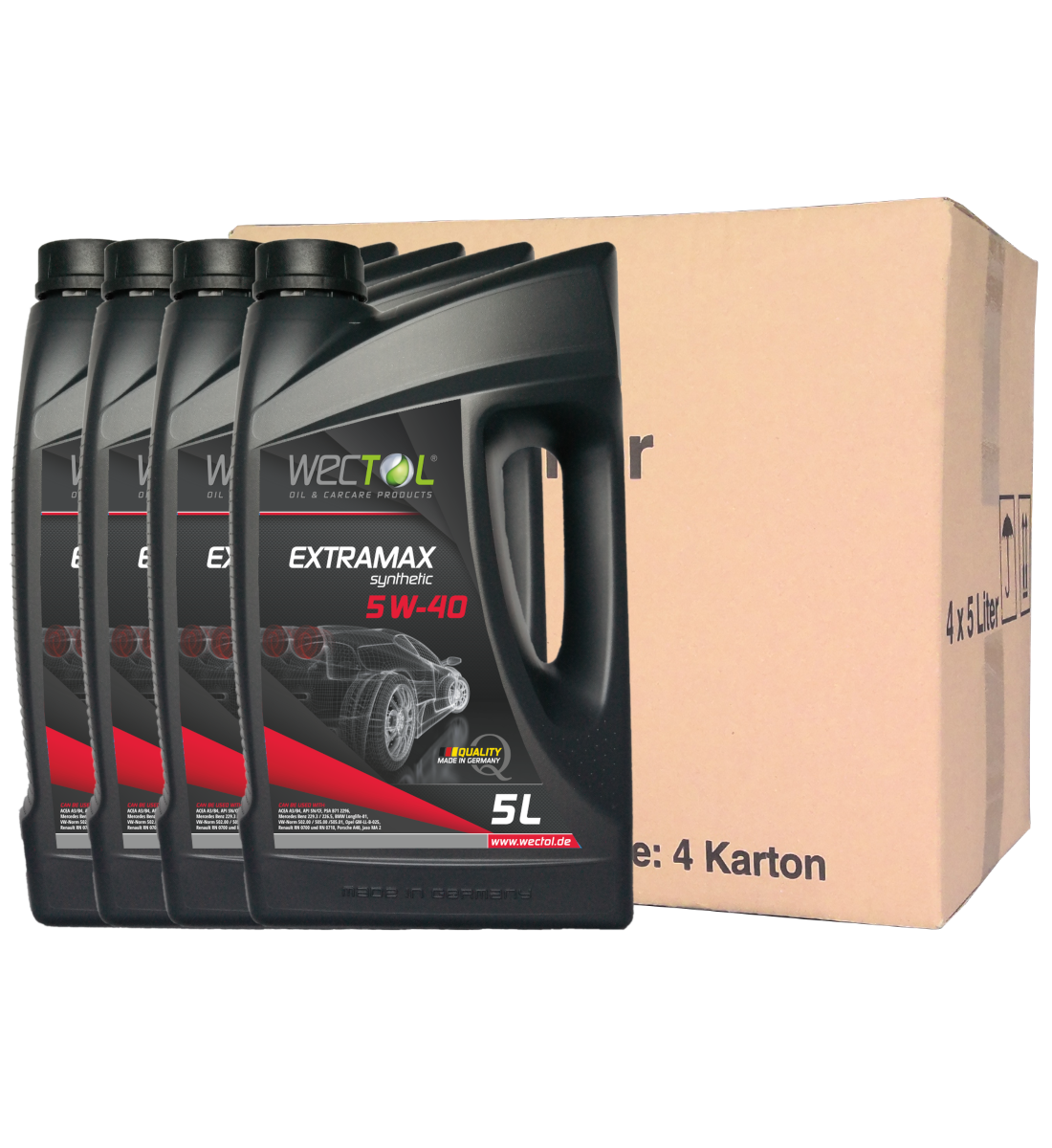 WECTOL Motoröl 10W-40 Premium 10W40 (ACEA A3, API SL, VW 500